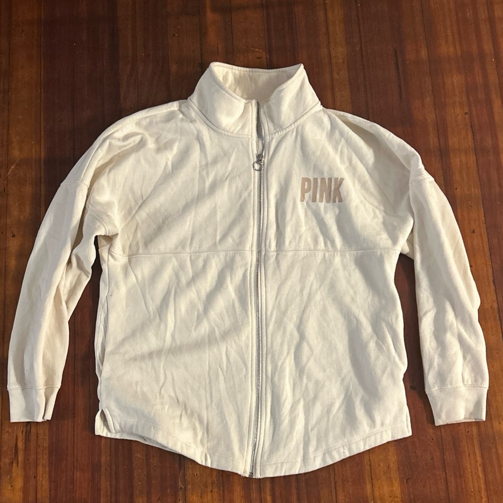Victoria's Secret Sexy PINK Fleece Oversized Zip-Up Zipper Jacket Size Medium